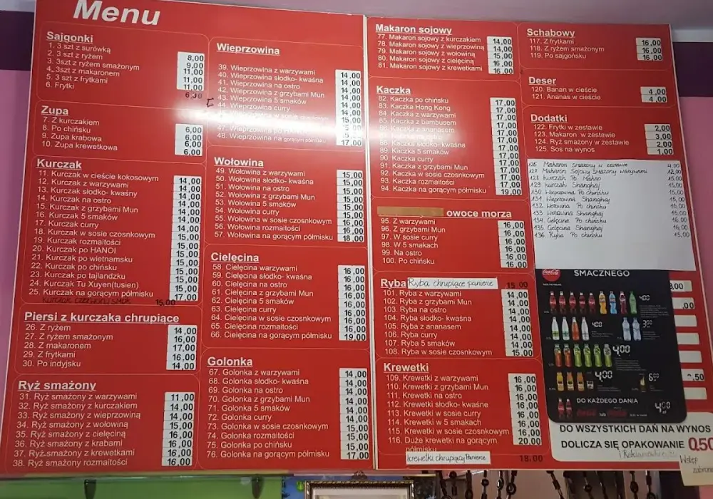 Chinczyk Partyzantów Gdańsk: menu, godziny otwarcia i dostawa na telefon